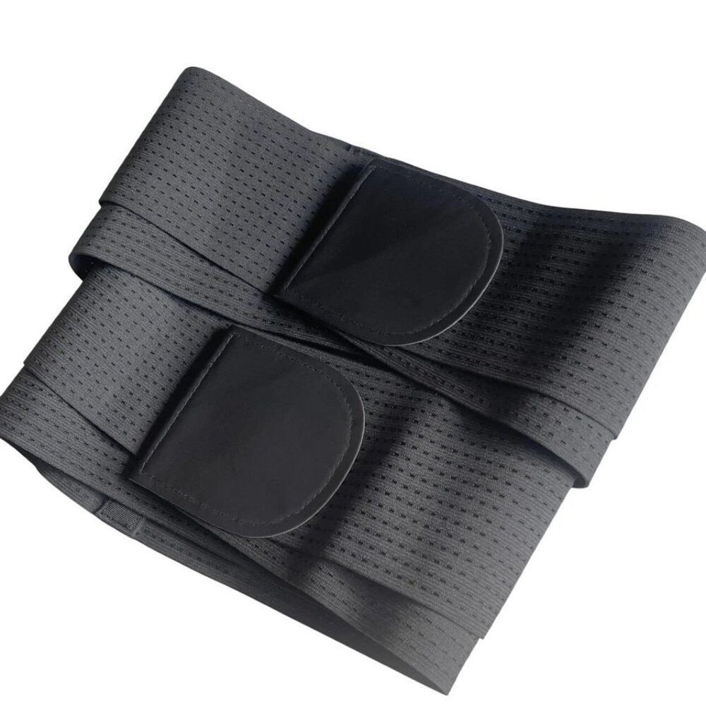 Unisex Mesh Double Band Fitness Waist Trainer Back Support Compression Belt - Picture 4 of 10
